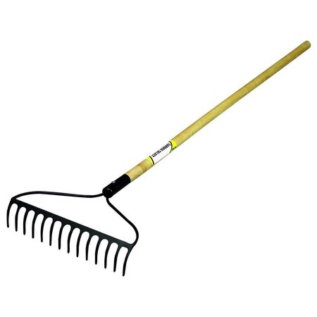 CURTILAGE 48 in. Black Garden Select Bow Rake with 14 Tine Wood Handle CU2637737